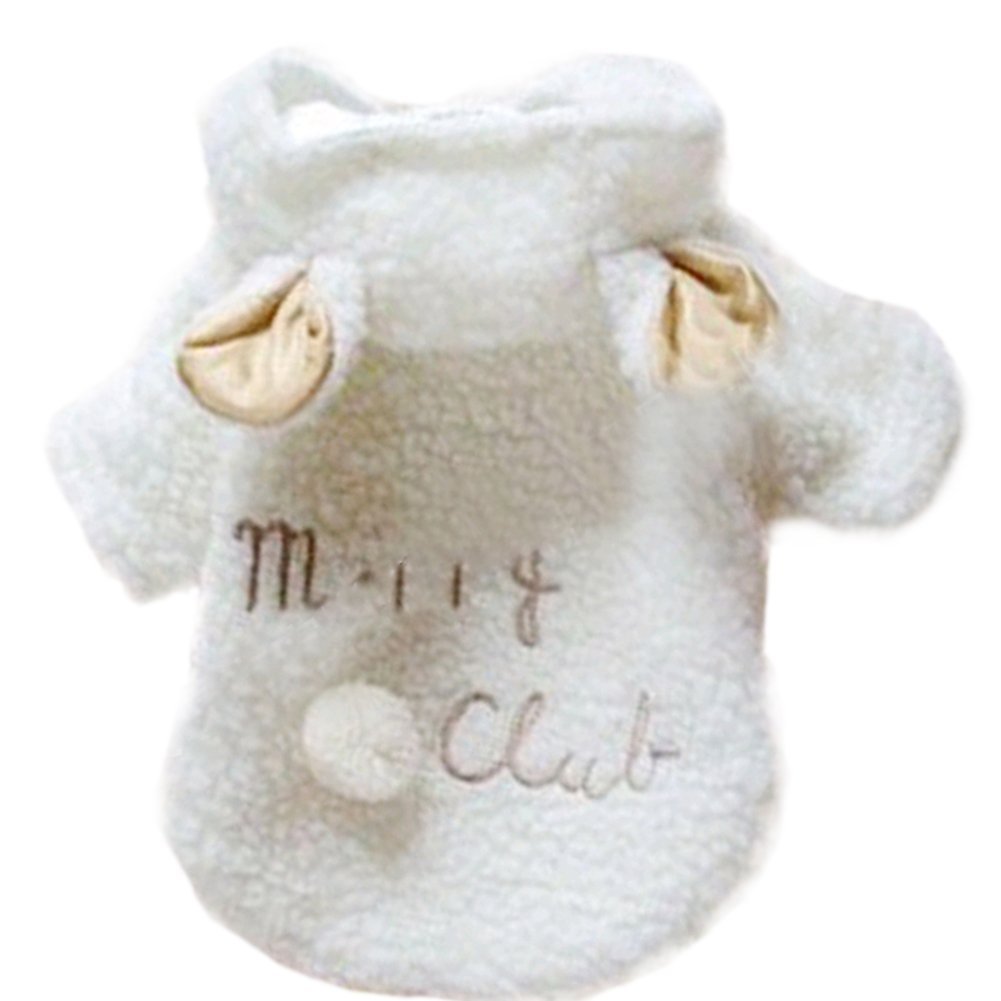 WXBUY Cute Sheep Clothes Pet Puppy Dog Warm Hoodie Coat Apparel White